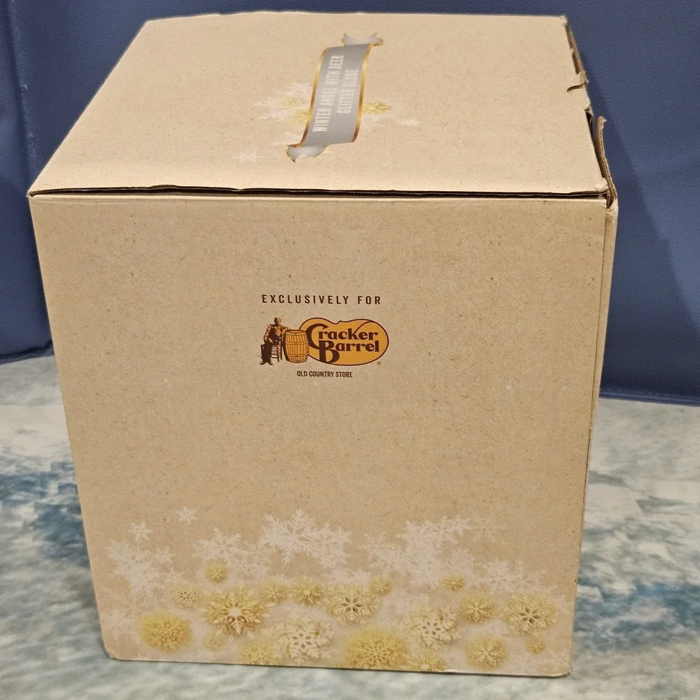 Winter Angel With Deer Glitter Globe Plays 8 Christmas Songs Holiday Decor NOS‎